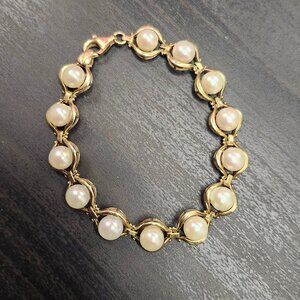 Vintage 14K Gold Cultured Pearl Bracelet – Appraised $975
